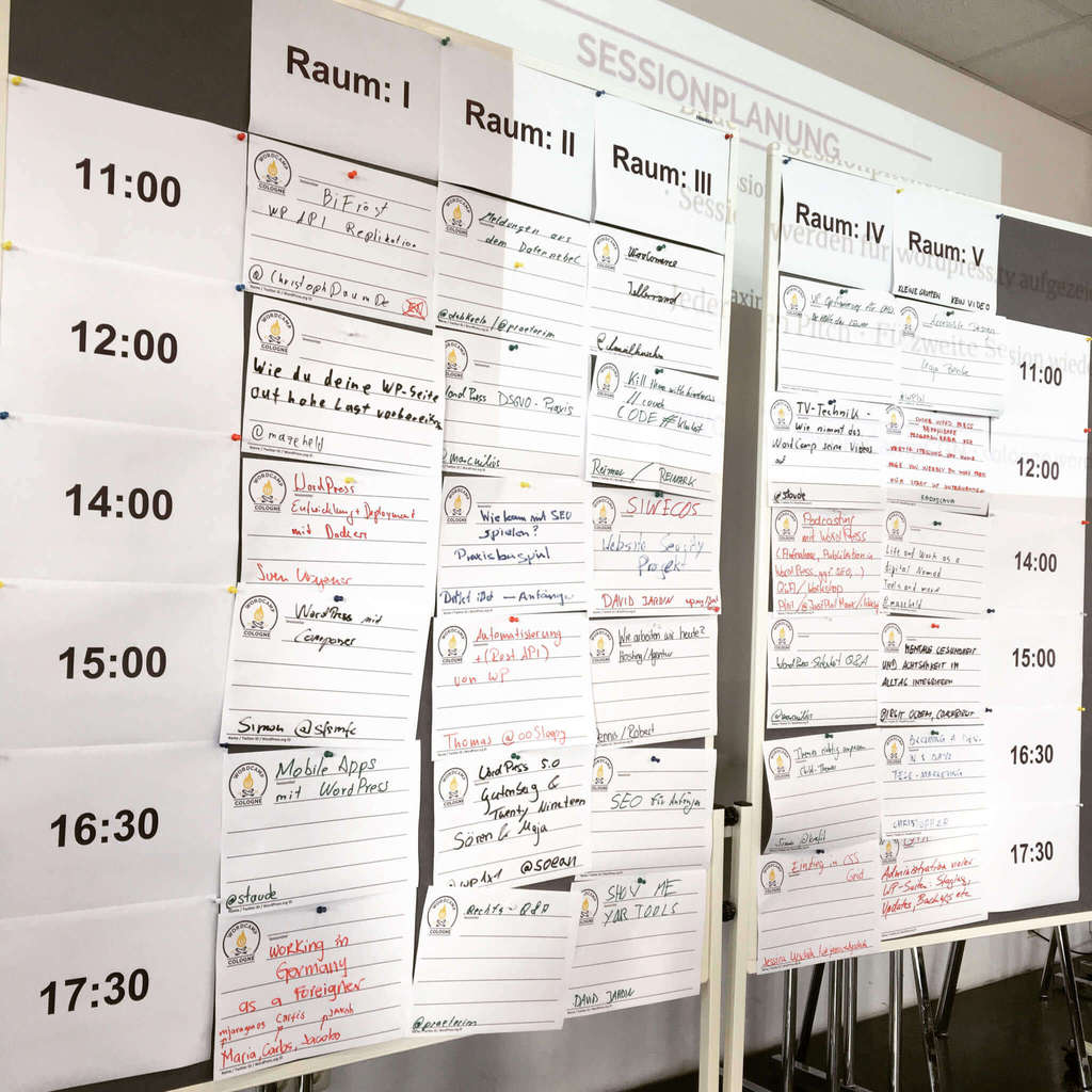 WordCamp Cologne 2018 : Plan des sessions