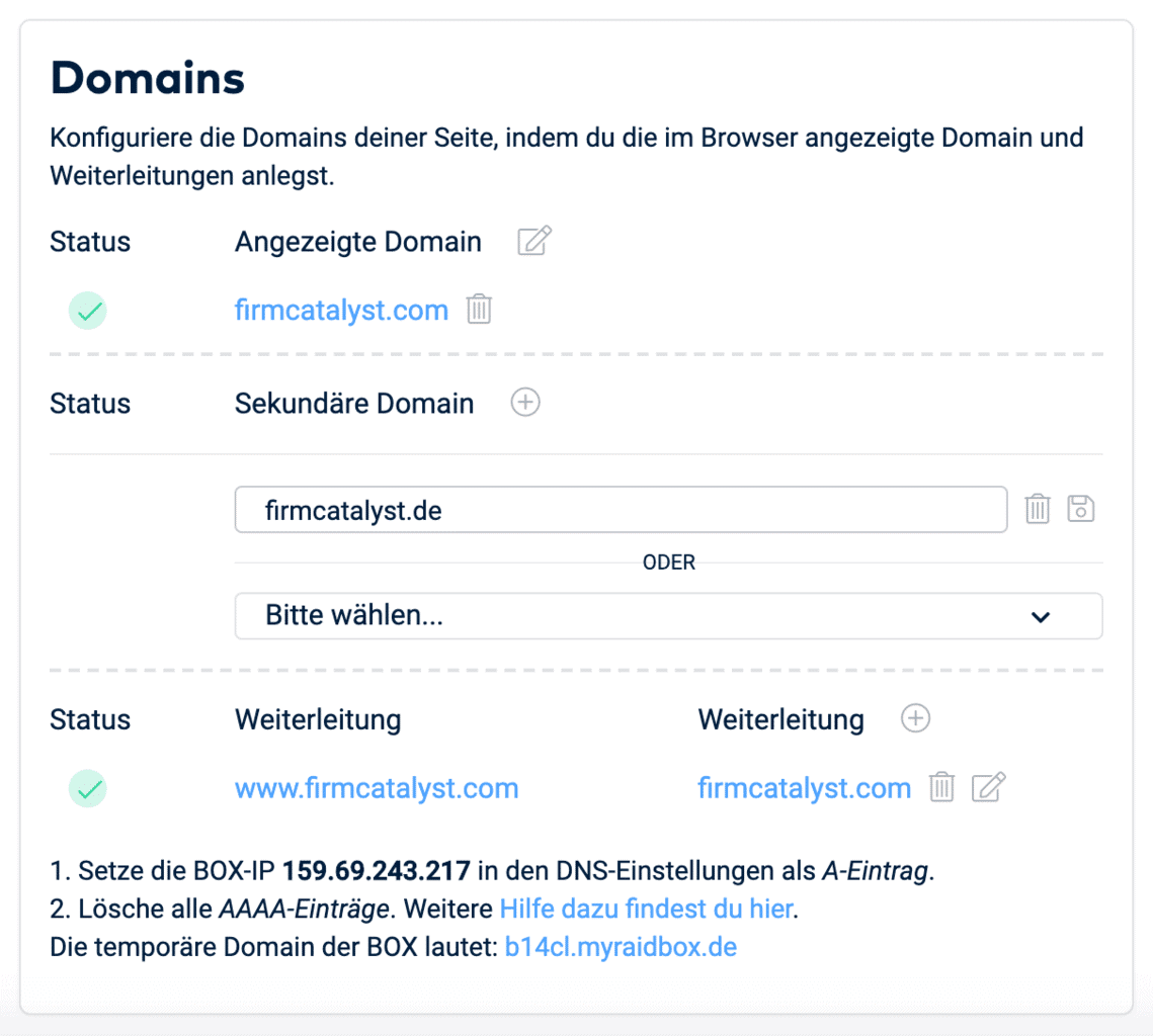 Configure domain