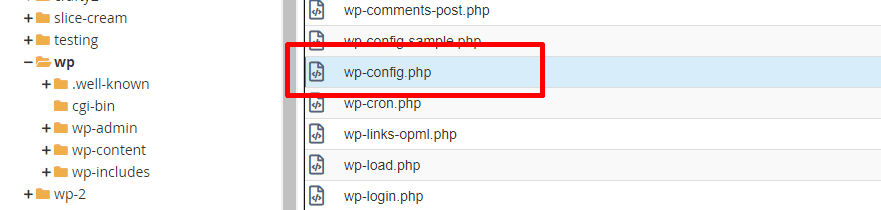 where your wp-config file is located