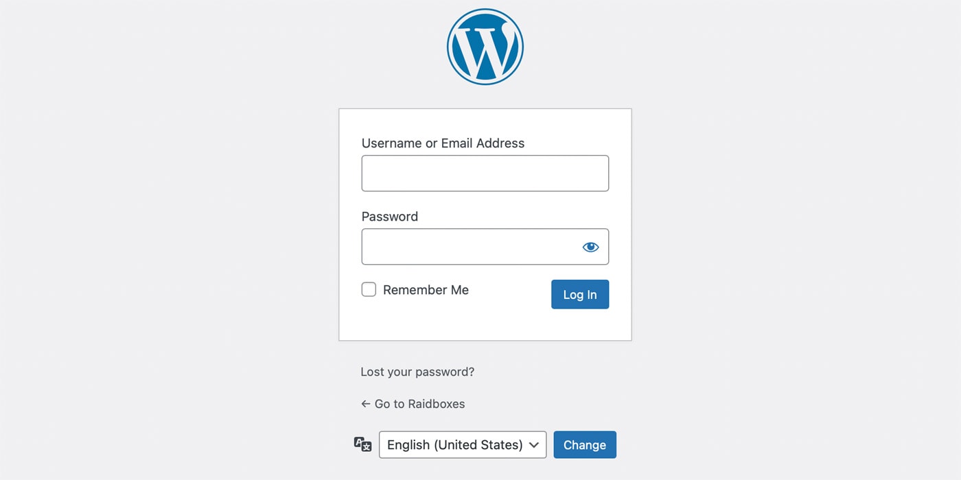 WordPress  lingua della schermata di accesso