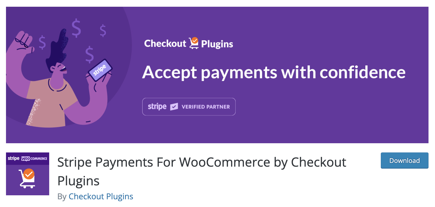 Homepage von Stripe Payments für WooCommerce Plugin.
