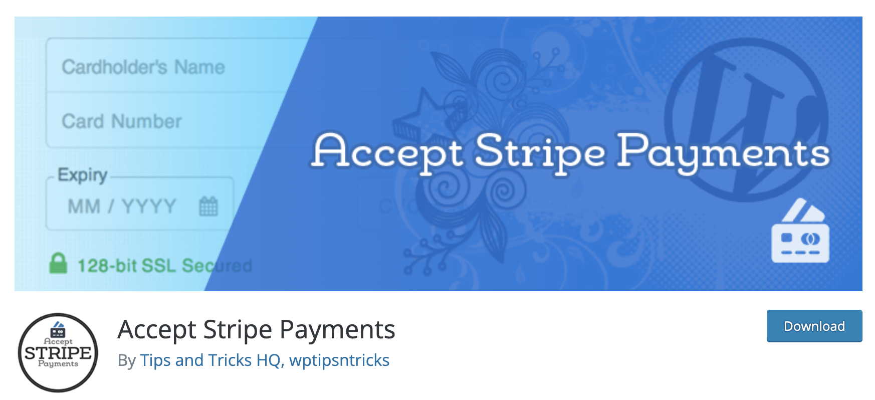 Homepage von Accept Stripe Payments