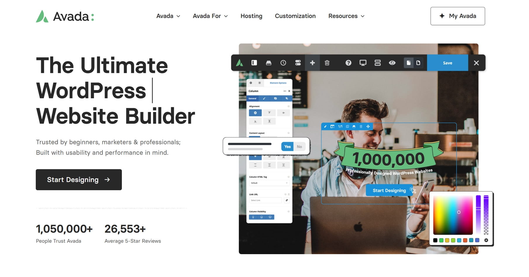 Screenshot vom Avada WordPress Theme