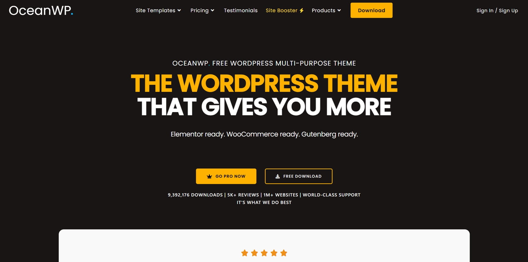 Screenshot vom OceanWP WordPress Theme