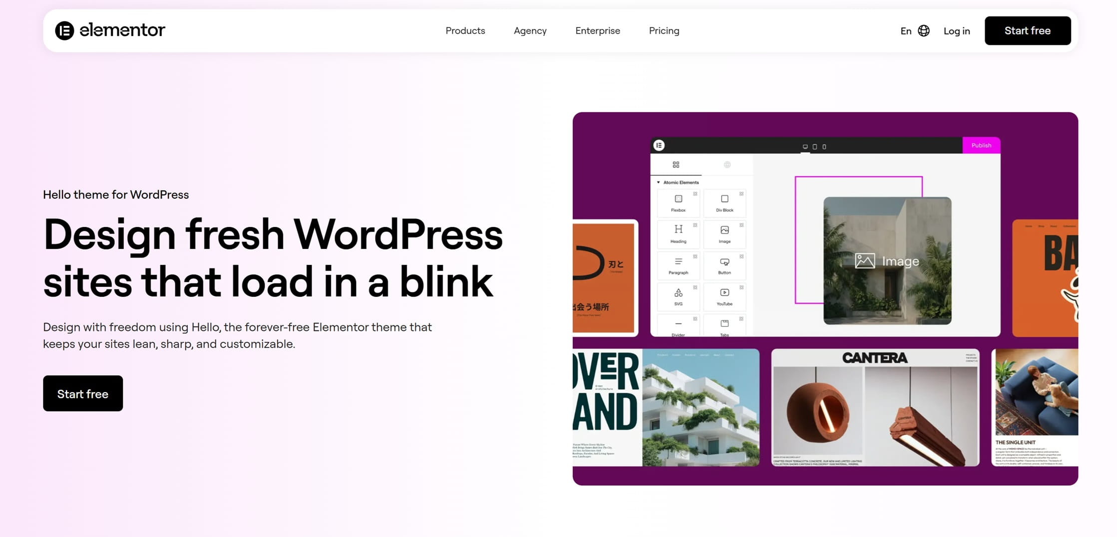 Screenshot vom Hello Elementor WordPress Theme