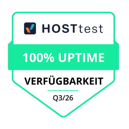 HOSTtest 100% uptime badge